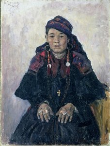 1909年哥萨克妇女的肖像
